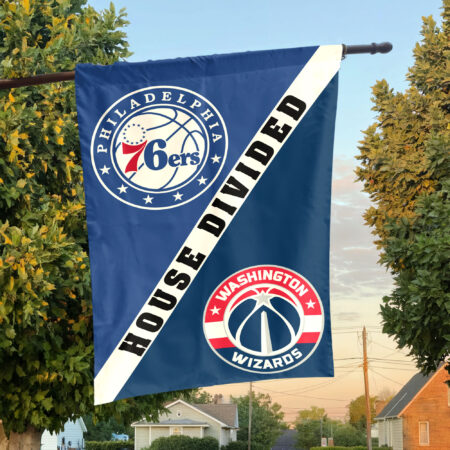 Philadelphia vs Washington House Divided Flag, NBA House Divided Flag Philadelphia vs Washington House Divided Flag, NBA House Divided Flag