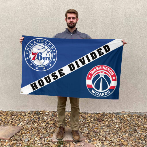 Philadelphia vs Washington House Divided Flag, NBA House Divided Flag Philadelphia vs Washington House Divided Flag, NBA House Divided Flag