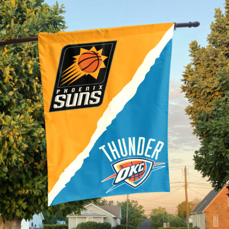 Phoenix vs Oklahoma City House Divided Flag, NBA House Divided Flag Phoenix vs Oklahoma City House Divided Flag, NBA House Divided Flag