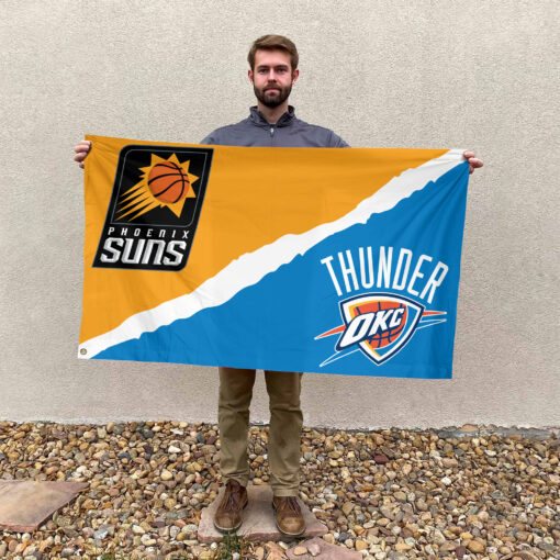 Phoenix vs Oklahoma City House Divided Flag, NBA House Divided Flag Phoenix vs Oklahoma City House Divided Flag, NBA House Divided Flag