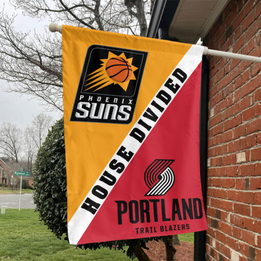 Phoenix vs Portland House Divided Flag, NBA House Divided Flag Phoenix vs Portland House Divided Flag, NBA House Divided Flag