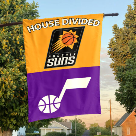 Phoenix vs Utah House Divided Flag, NBA House Divided Flag Phoenix vs Utah House Divided Flag, NBA House Divided Flag