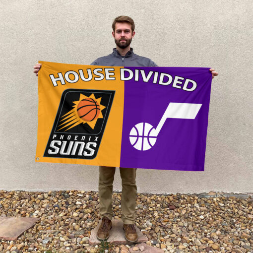 Phoenix vs Utah House Divided Flag, NBA House Divided Flag Phoenix vs Utah House Divided Flag, NBA House Divided Flag