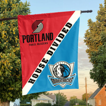 Portland vs Dallas House Divided Flag, NBA House Divided Flag Portland vs Dallas House Divided Flag, NBA House Divided Flag