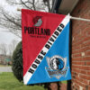 Portland vs Dallas House Divided Flag, NBA House Divided Flag 1 Portland vs Dallas House Divided Flag, NBA House Divided Flag