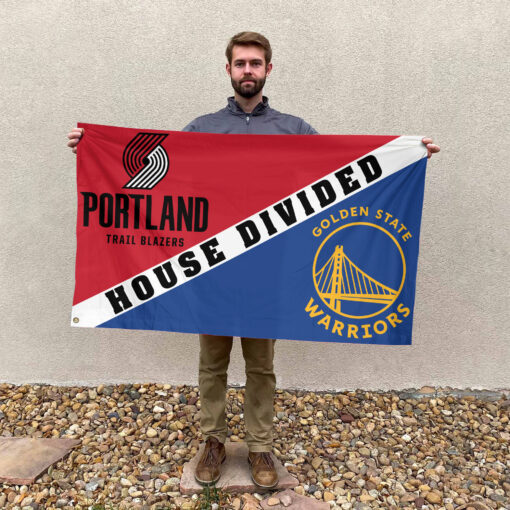 Portland vs Golden State House Divided Flag, NBA House Divided Flag