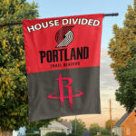 Portland vs Houston House Divided Flag, NBA House Divided Flag