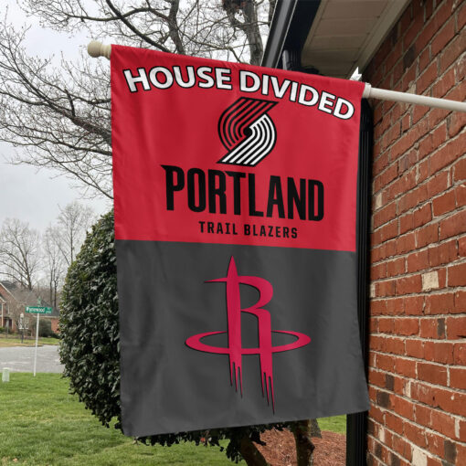 Portland vs Houston House Divided Flag, NBA House Divided Flag Portland vs Houston House Divided Flag, NBA House Divided Flag