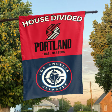 Portland vs LA House Divided Flag, NBA House Divided Flag Portland vs LA House Divided Flag, NBA House Divided Flag