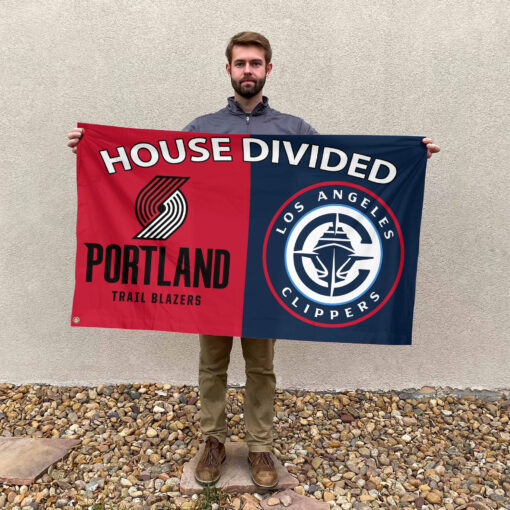 Portland vs LA House Divided Flag, NBA House Divided Flag Portland vs LA House Divided Flag, NBA House Divided Flag