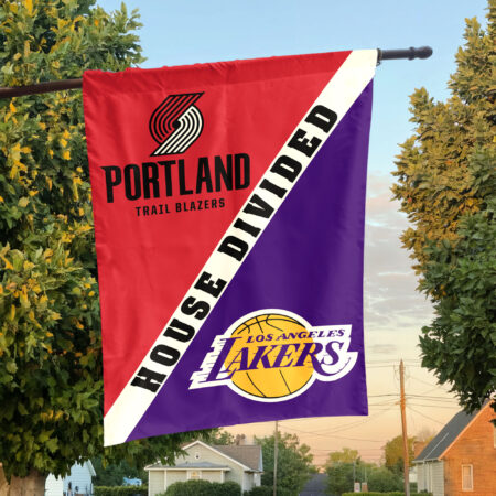 Portland vs Los Angeles House Divided Flag, NBA House Divided Flag Portland vs Los Angeles House Divided Flag, NBA House Divided Flag