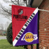 Portland vs Los Angeles House Divided Flag, NBA House Divided Flag 1 Portland vs Los Angeles House Divided Flag, NBA House Divided Flag