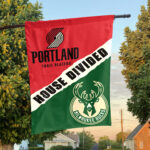 Portland vs Milwaukee House Divided Flag, NBA House Divided Flag