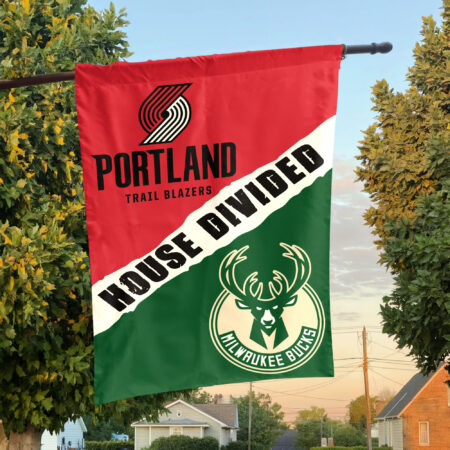 Portland vs Milwaukee House Divided Flag, NBA House Divided Flag