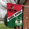 Portland vs Milwaukee House Divided Flag, NBA House Divided Flag 1 Portland vs Milwaukee House Divided Flag, NBA House Divided Flag