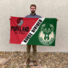 Portland vs Milwaukee House Divided Flag, NBA House Divided Flag 2 Portland vs Milwaukee House Divided Flag, NBA House Divided Flag