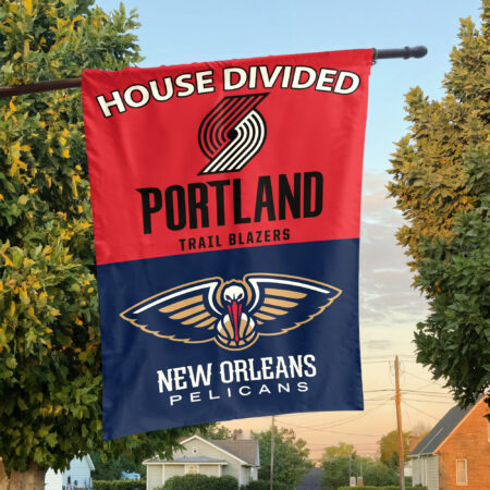 Portland vs New Orleans House Divided Flag, NBA House Divided Flag Portland vs New Orleans House Divided Flag, NBA House Divided Flag