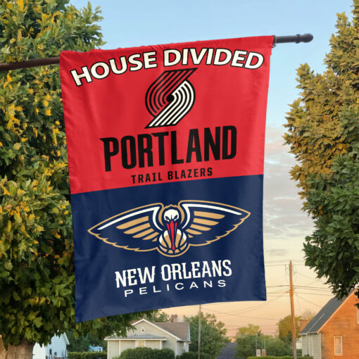 Portland vs New Orleans House Divided Flag, NBA House Divided Flag
