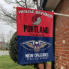Portland vs New Orleans House Divided Flag, NBA House Divided Flag 1 Portland vs New Orleans House Divided Flag, NBA House Divided Flag