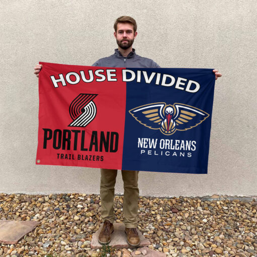 Portland vs New Orleans House Divided Flag, NBA House Divided Flag Portland vs New Orleans House Divided Flag, NBA House Divided Flag