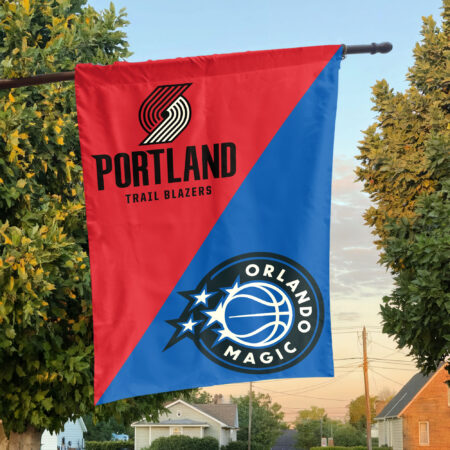 Portland vs Orlando House Divided Flag, NBA House Divided Flag