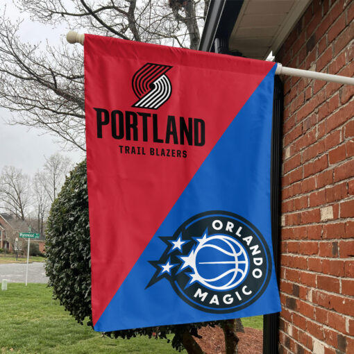 Portland vs Orlando House Divided Flag, NBA House Divided Flag