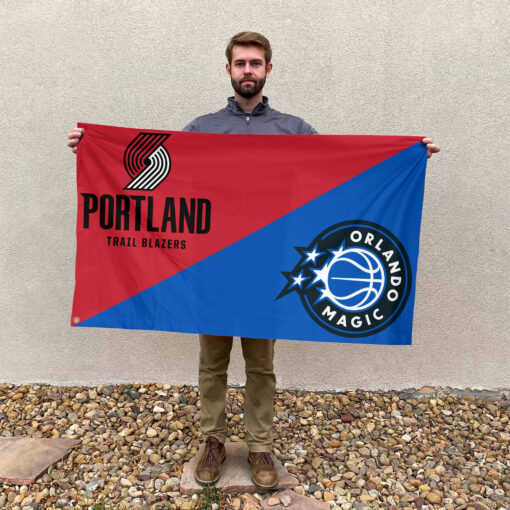 Portland vs Orlando House Divided Flag, NBA House Divided Flag