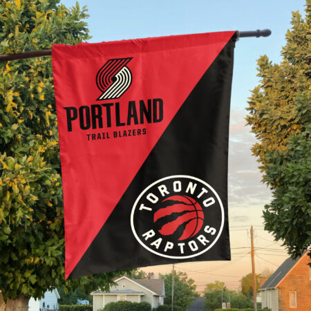 Portland vs Toronto House Divided Flag, NBA House Divided Flag Portland vs Toronto House Divided Flag, NBA House Divided Flag