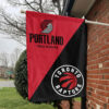 Portland vs Toronto House Divided Flag, NBA House Divided Flag 1 Portland vs Toronto House Divided Flag, NBA House Divided Flag