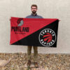 Portland vs Toronto House Divided Flag, NBA House Divided Flag 2 Portland vs Toronto House Divided Flag, NBA House Divided Flag