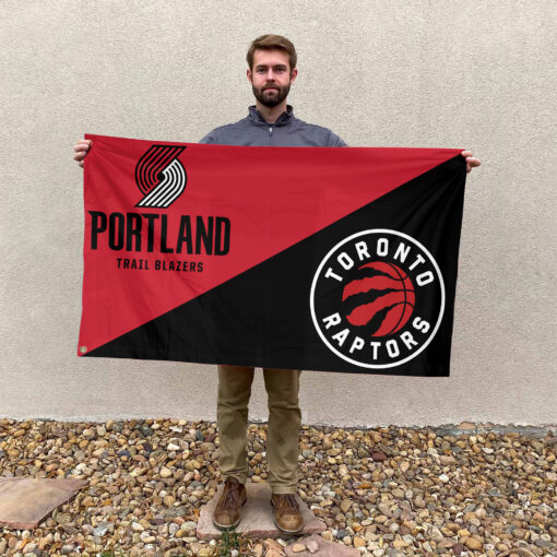 Portland vs Toronto House Divided Flag, NBA House Divided Flag Portland vs Toronto House Divided Flag, NBA House Divided Flag