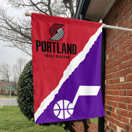 Portland vs Utah House Divided Flag, NBA House Divided Flag Portland vs Utah House Divided Flag, NBA House Divided Flag
