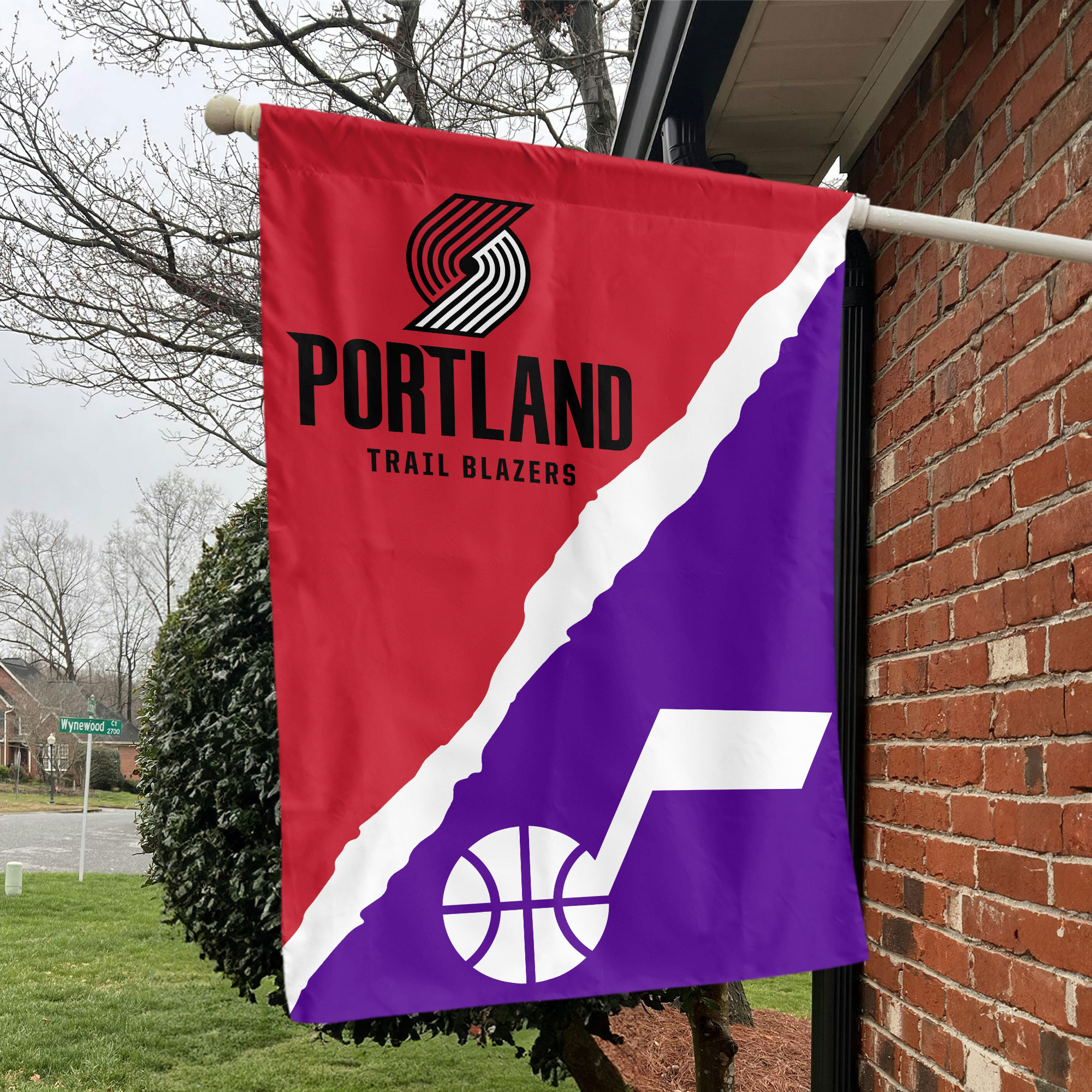 Portland vs Utah House Divided Flag, NBA House Divided Flag Portland vs Utah House Divided Flag, NBA House Divided Flag
