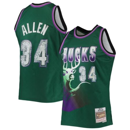 Ray Allen Milwaukee Bucks Mitchell & Ness 1996, Limited Replica Fan Edition