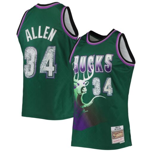 Ray Allen Milwaukee Bucks Mitchell & Ness 1996, Limited Replica Fan Edition