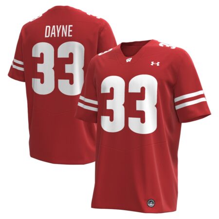 Ron Dayne Wisconsin Badgers Under Armour NIL Football Replica Player Jersey – Red, Limited Replica Fan Edition
