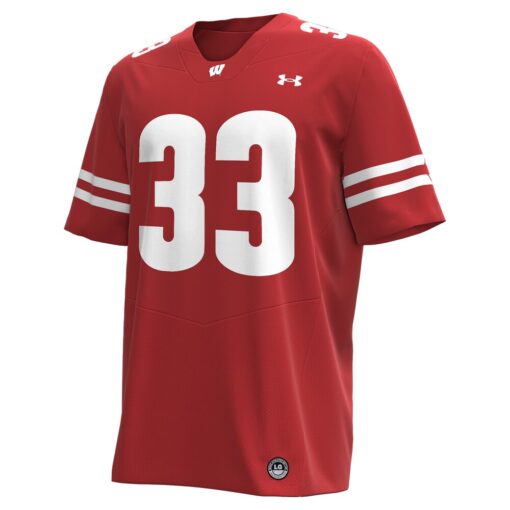 Ron Dayne Wisconsin Badgers Under Armour NIL Football Replica Player Jersey – Red, Limited Replica Fan Edition