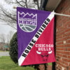 Sacramento vs Chicago House Divided Flag, NBA House Divided Flag 1 Sacramento vs Chicago House Divided Flag, NBA House Divided Flag