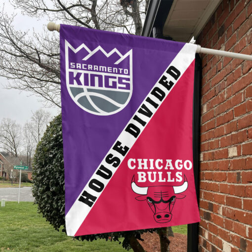 Sacramento vs Chicago House Divided Flag, NBA House Divided Flag Sacramento vs Chicago House Divided Flag, NBA House Divided Flag