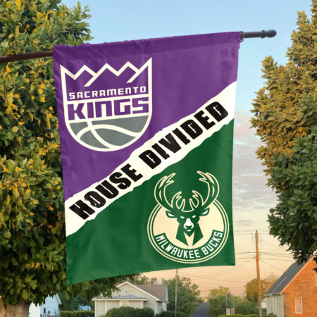 Sacramento vs Milwaukee House Divided Flag, NBA House Divided Flag Sacramento vs Milwaukee House Divided Flag, NBA House Divided Flag