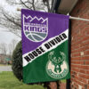 Sacramento vs Milwaukee House Divided Flag, NBA House Divided Flag 1 Sacramento vs Milwaukee House Divided Flag, NBA House Divided Flag