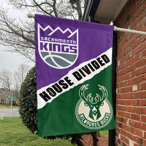 Sacramento vs Milwaukee House Divided Flag, NBA House Divided Flag Sacramento vs Milwaukee House Divided Flag, NBA House Divided Flag