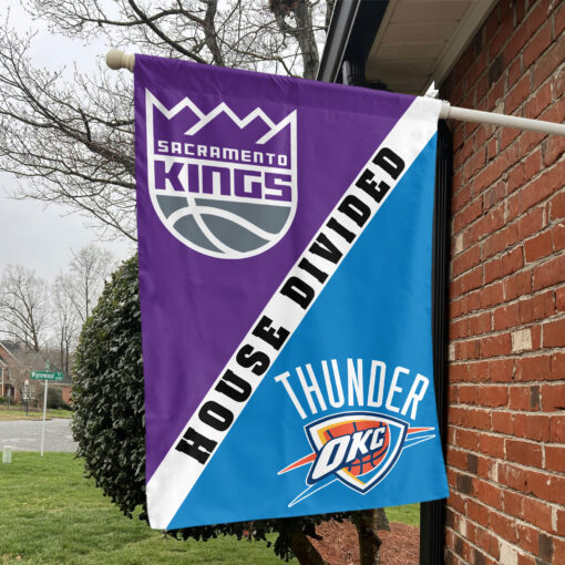 Sacramento vs Oklahoma City House Divided Flag, NBA House Divided Flag Sacramento vs Oklahoma City House Divided Flag, NBA House Divided Flag