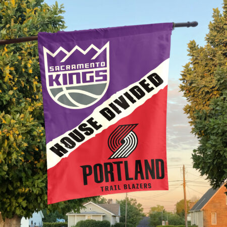 Sacramento vs Portland House Divided Flag, NBA House Divided Flag Sacramento vs Portland House Divided Flag, NBA House Divided Flag