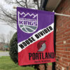Sacramento vs Portland House Divided Flag, NBA House Divided Flag 1 Sacramento vs Portland House Divided Flag, NBA House Divided Flag
