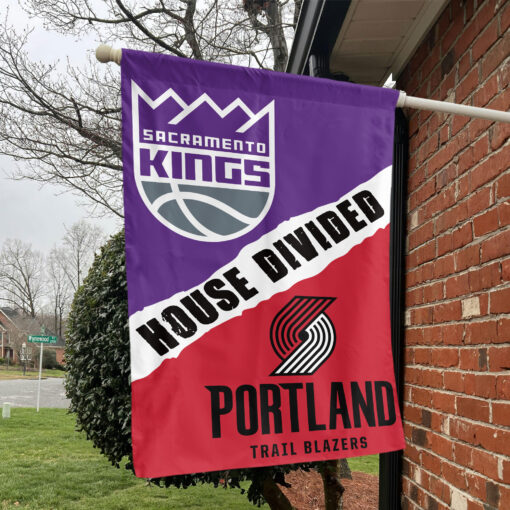 Sacramento vs Portland House Divided Flag, NBA House Divided Flag Sacramento vs Portland House Divided Flag, NBA House Divided Flag