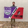 Sacramento vs Portland House Divided Flag, NBA House Divided Flag 2 Sacramento vs Portland House Divided Flag, NBA House Divided Flag