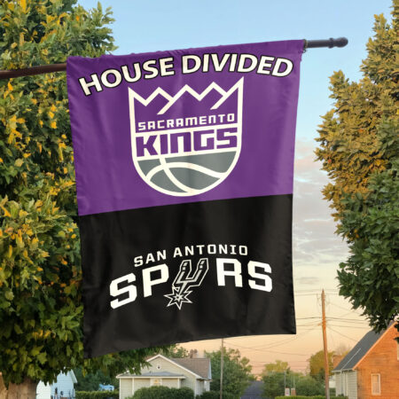 Sacramento vs San Antonio House Divided Flag, NBA House Divided Flag Sacramento vs San Antonio House Divided Flag, NBA House Divided Flag