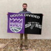 Sacramento vs San Antonio House Divided Flag, NBA House Divided Flag 2 Sacramento vs San Antonio House Divided Flag, NBA House Divided Flag