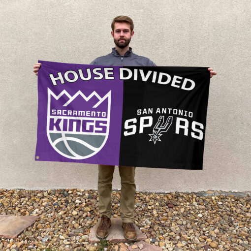 Sacramento vs San Antonio House Divided Flag, NBA House Divided Flag Sacramento vs San Antonio House Divided Flag, NBA House Divided Flag